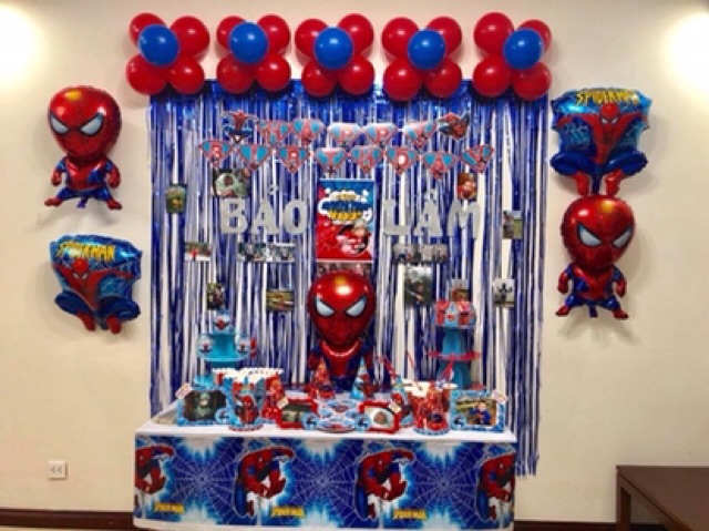 SET BÓNG SINH NHẬT SIÊU NHÂN NGƯỜI NHỆN ( hàng chuẩn hãng dày loại 1)