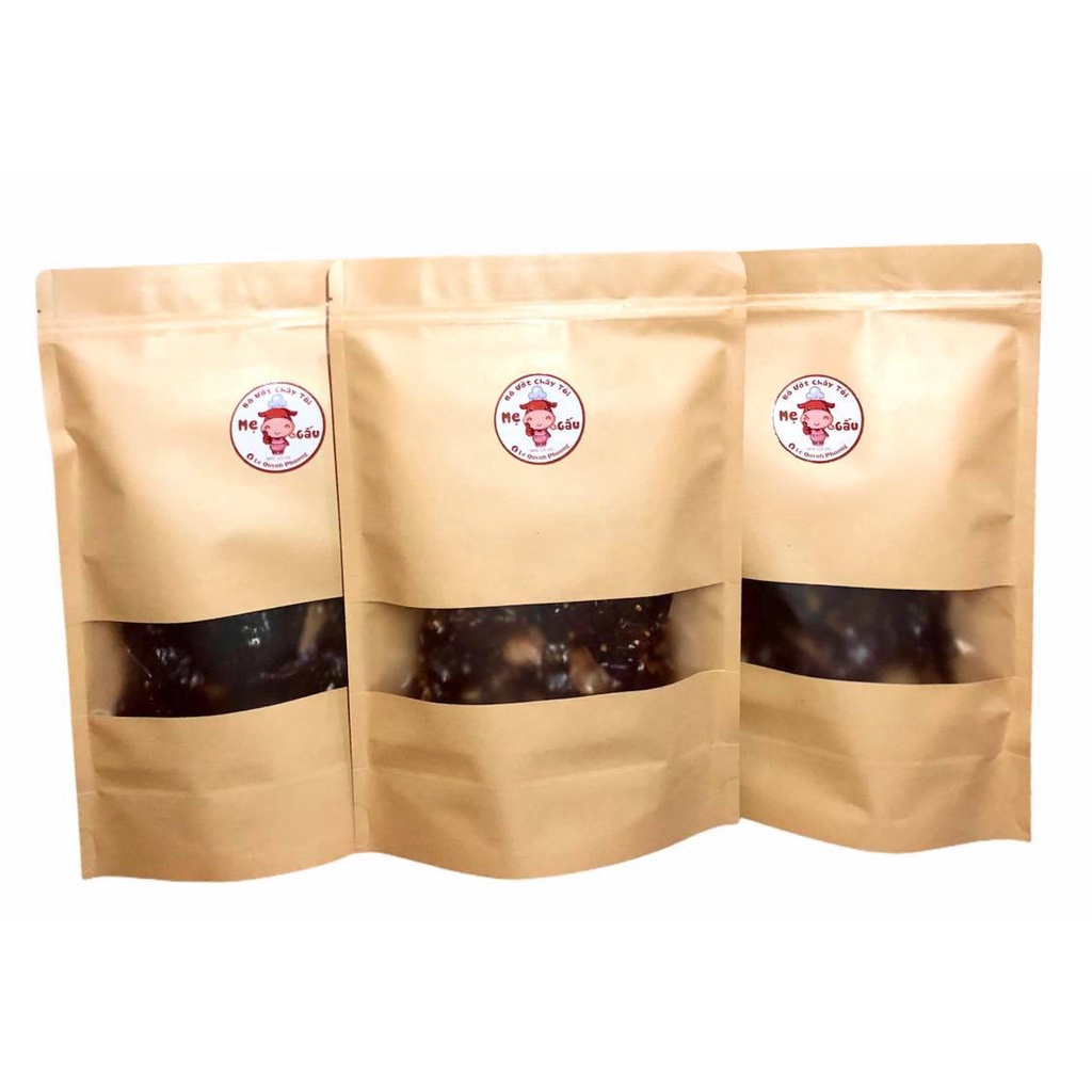 BÒ KHÔ ƯỚT CHÁY TỎI 500gr tặng kèm túi zip bảo quản sạch sẽ - đồ ăn vặt Hà Nội đặc biệt thơm ngon nhà Mẹ Gấu