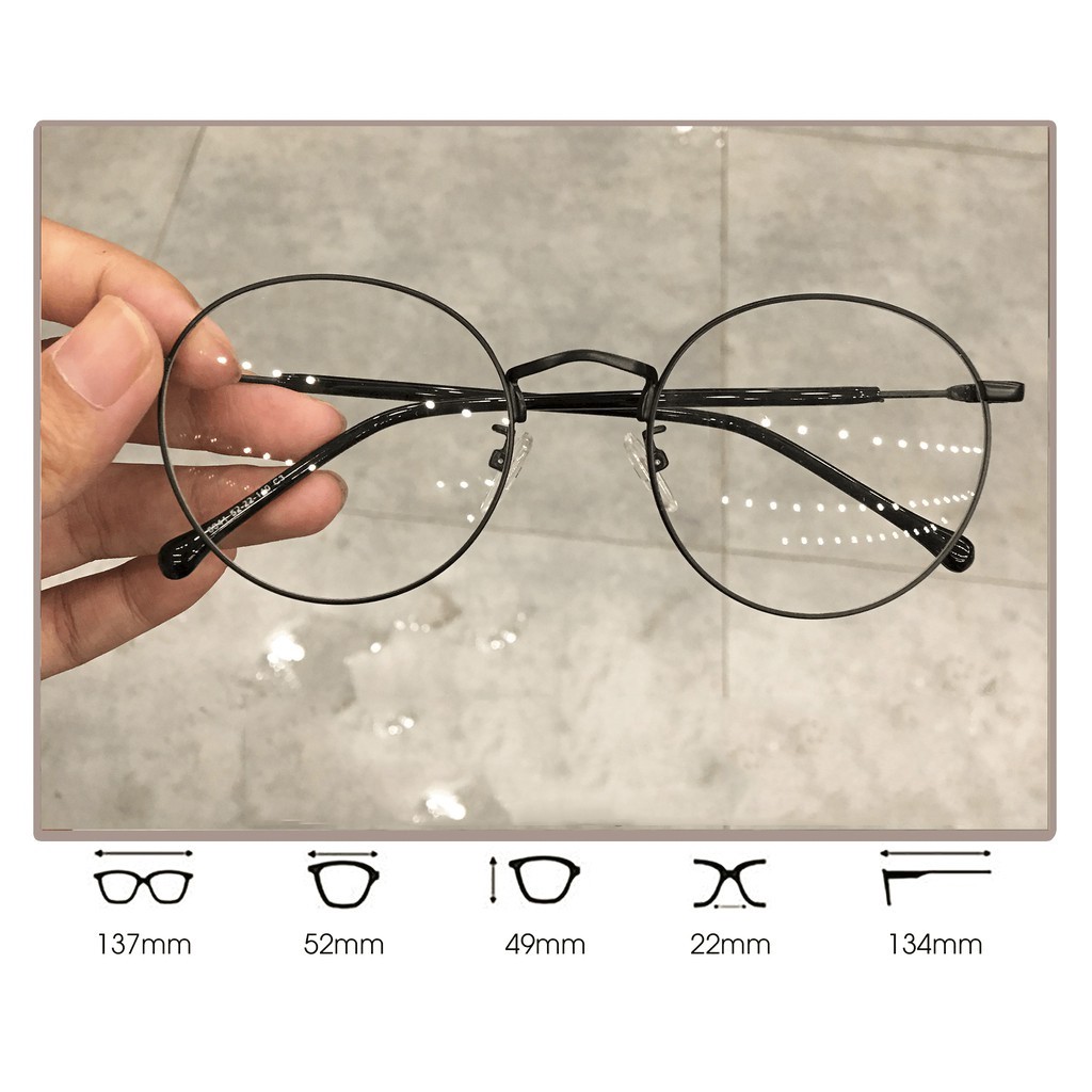 Gọng Kính Cận Tròn Kim Loại Vintage 9901