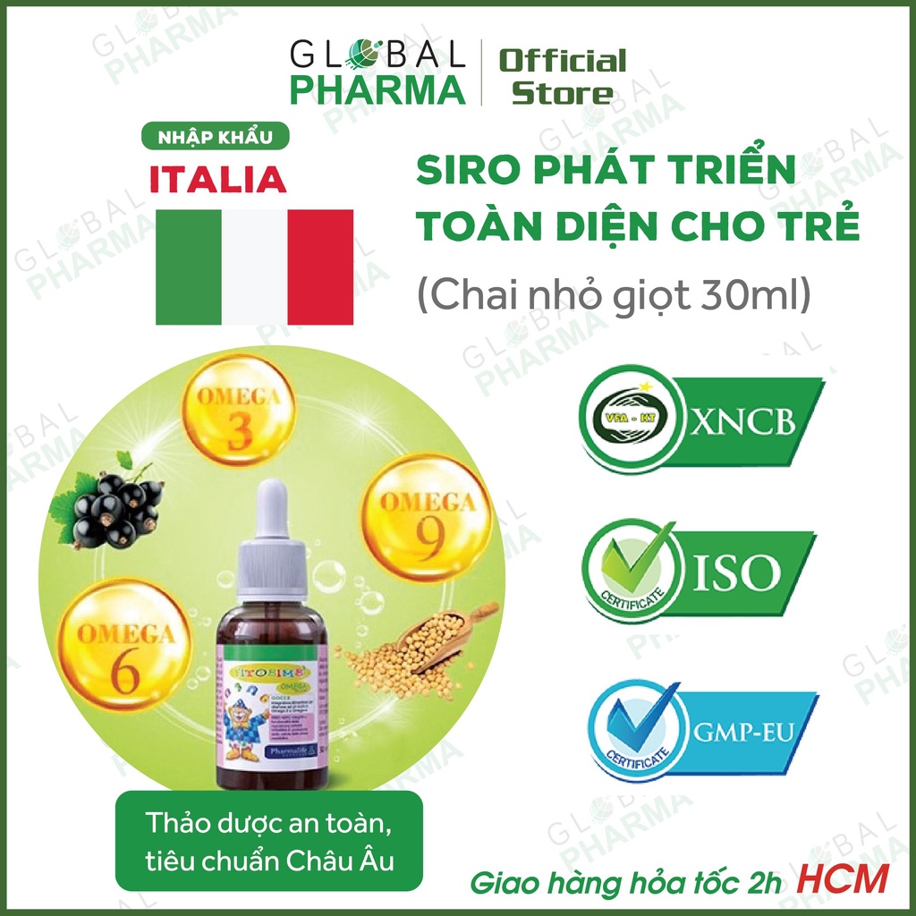 Siro Fitobimbi Omega Junior - Bổ Sung Omega 369, DHA, EPA Giúp Phát triển trí não cho bé (Chai 30ml)