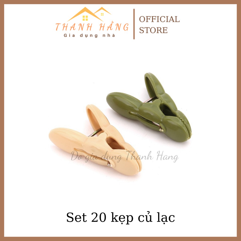 Set 20 kẹp củ lạc kẹp quần áo, kẹp tất, đồ nhỏ loại đẹp