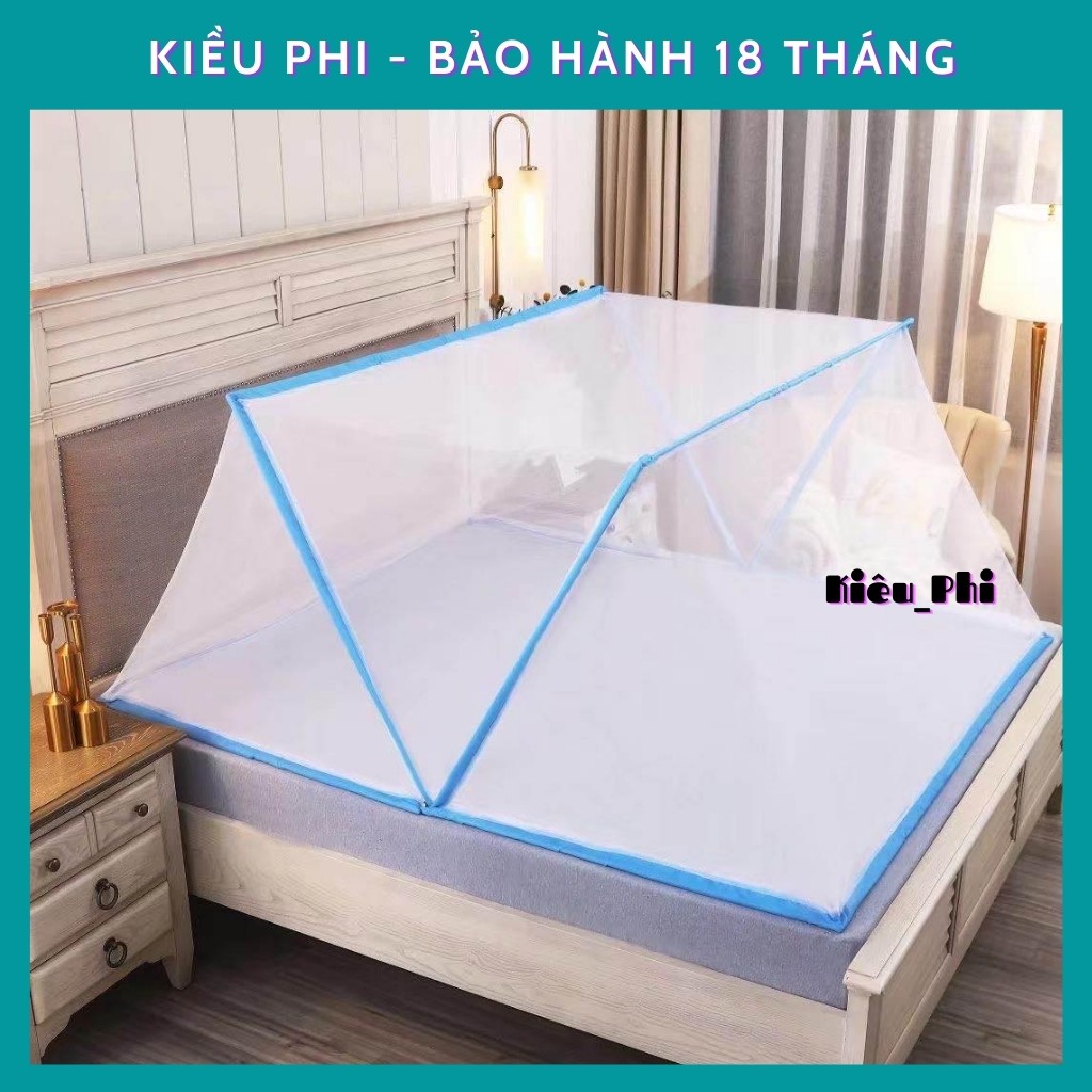 Màn tự bung đỉnh vuông Kiều Phi  - mùng chụp người lớn chất liệu cao cấp, vải dày dặn mắt nhỏ