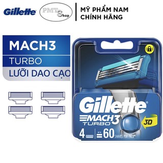 Hộp Lưỡi dao cạo râu Gillette Mach 3 Turbo vỉ 4 cái - mach3 3 lưỡi ca thumbnail