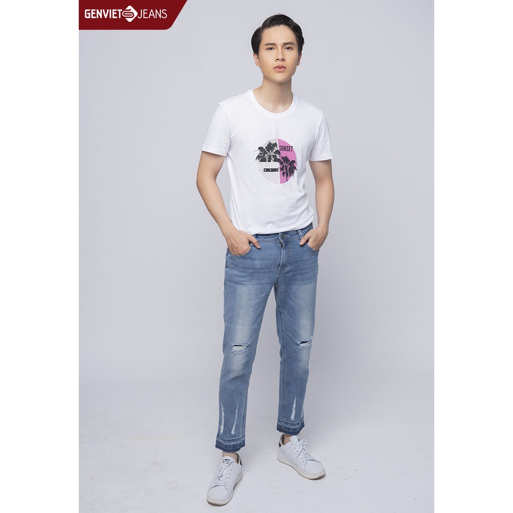 Áo Thun T-Shirt Nam Họa Tiết Summer Genviet T4321T1181