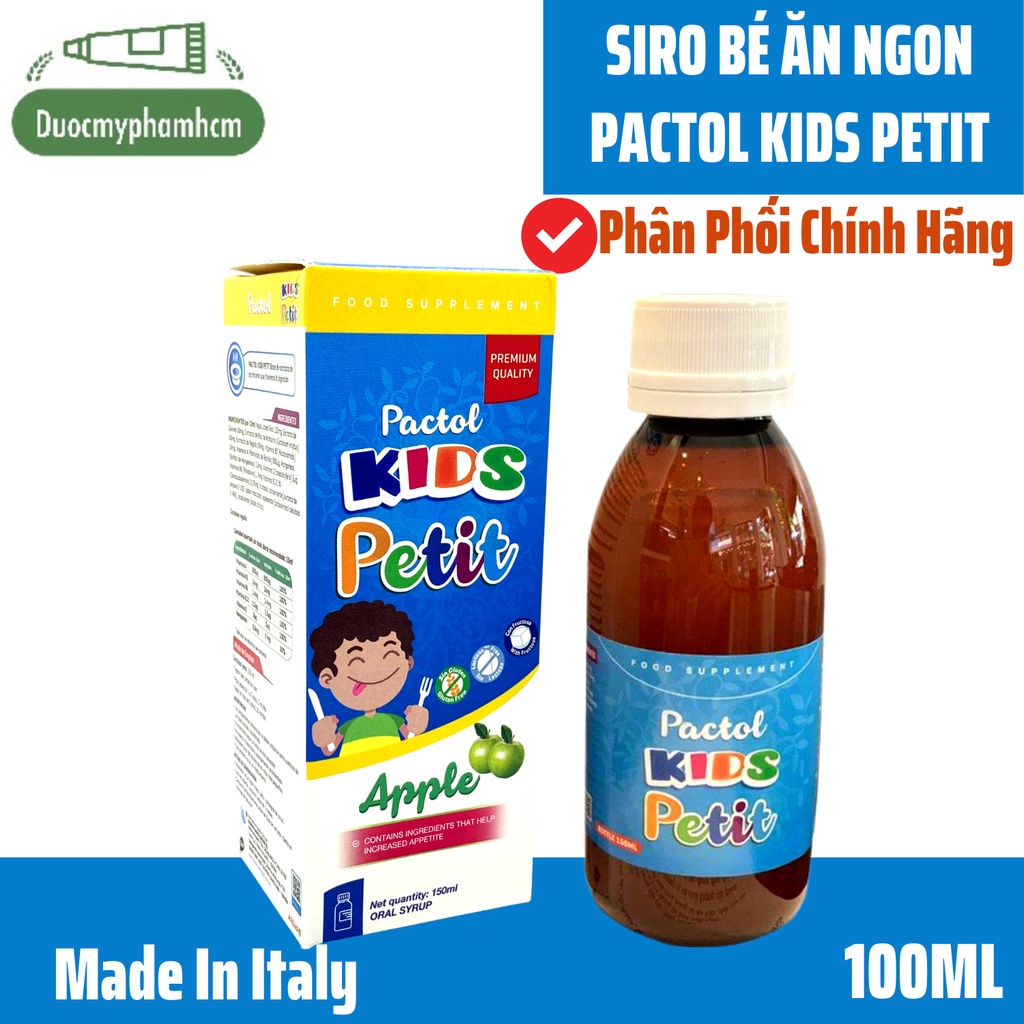 PACTOL KIDS PETIT Hương Táo, Giúp Bé Ăn Ngon, Tăng Sức Đề Kháng, Nhập Khẩu Italy (150ml)