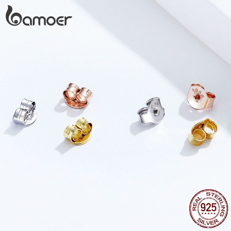 BAMOER Bông Tai BạC 925 Đơn Giản Thời Trang