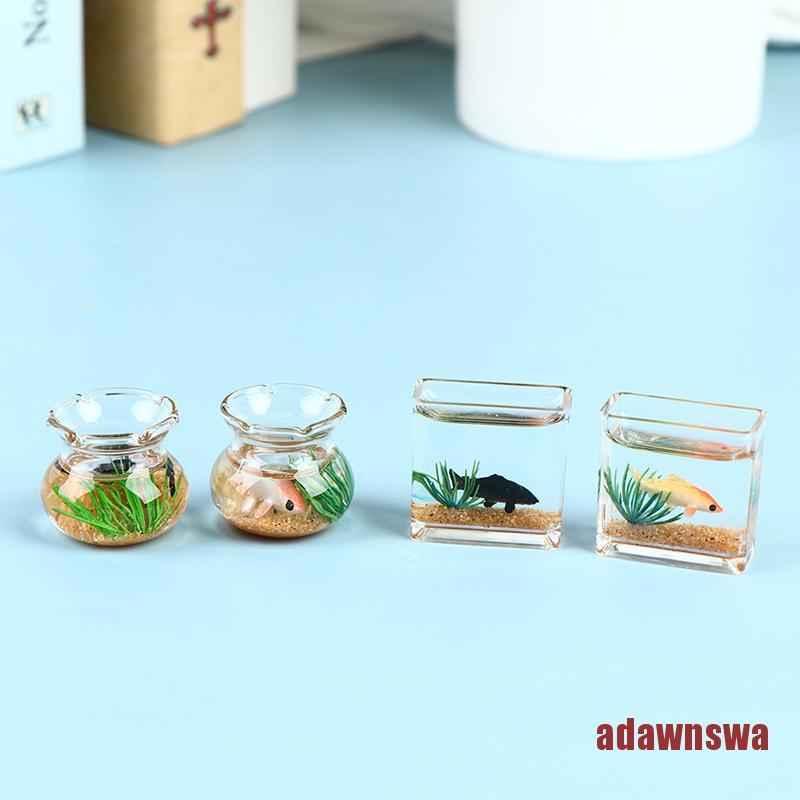 Bể Cá Mini Trong Suốt Bằng Nhựa Resin Dùng Trang Trí Nhà Búp Bê Diy