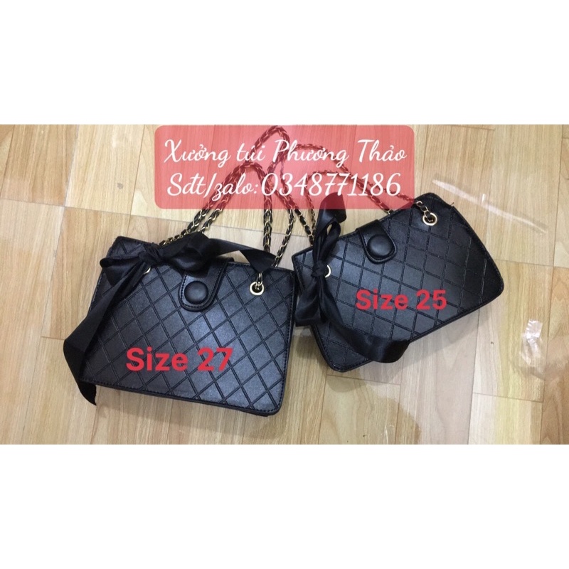 Túi xách nữ, túi kẹp nách đeo chéo thời trang có nơ - size 25