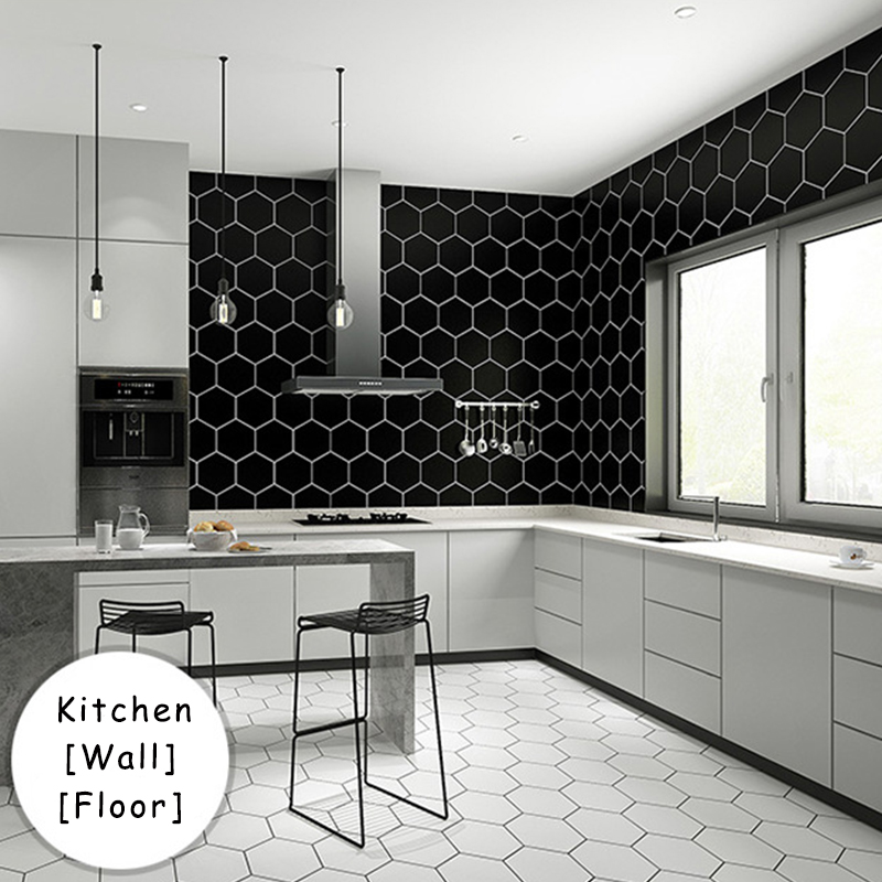 Giấy Dán Tường Dày Dặn Hình Lục Giác 60x100cm Chống Thấm Nước Chống Mài Mòn