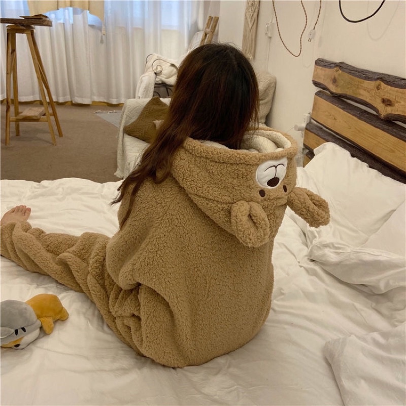 Bộ Gấu Ngủ Nâu Liền Thân