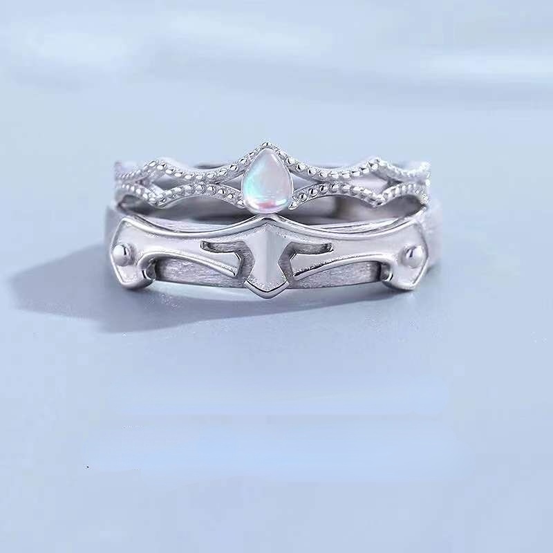 Nhẫn Bạc 925 Kiểu Công Chúa Và Hiệp Sĩ Dành Cho Cặp Đôi