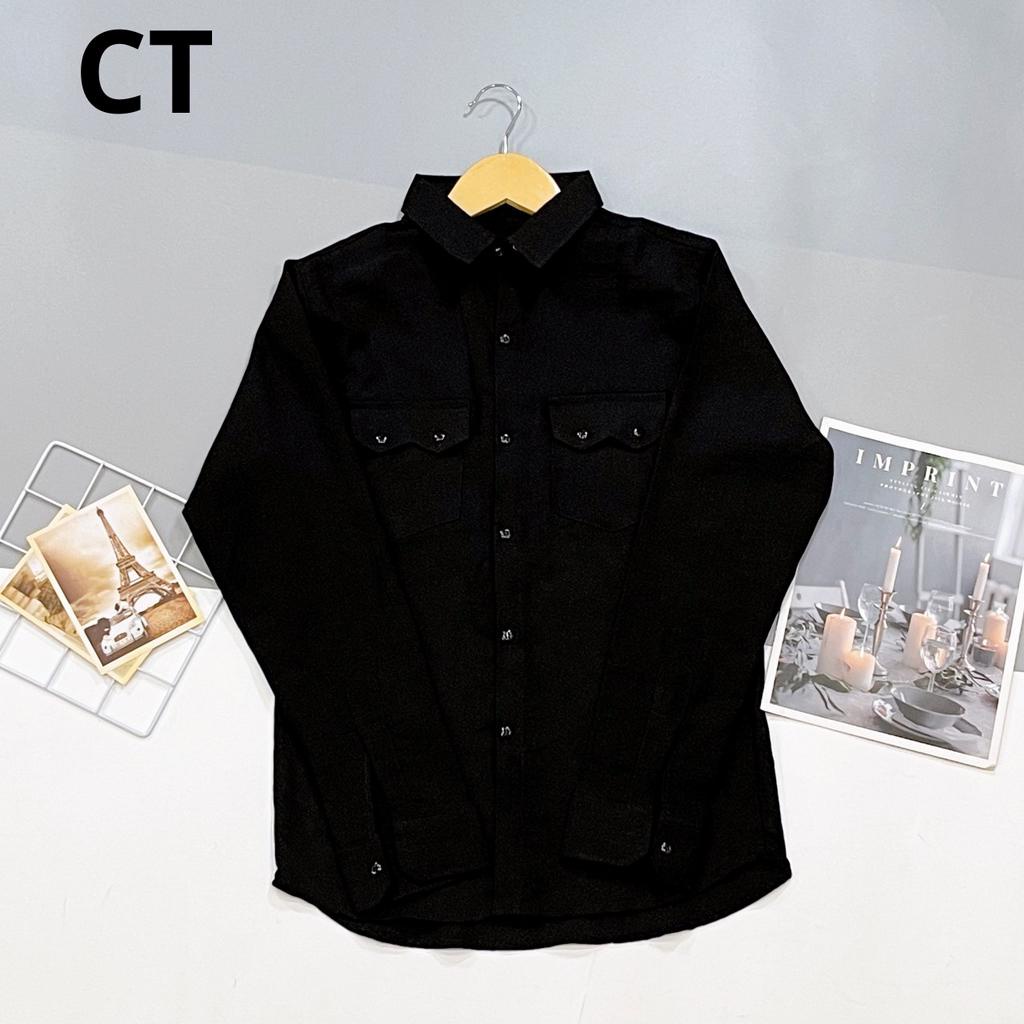 Áo Sơ Mi Nam Dài Tay Màu Basic Phối Túi Hộp Lịch Lãm Sang Trọng Lịch Sự Hot Trend - SM 365 TUI HOP MAU BASIC