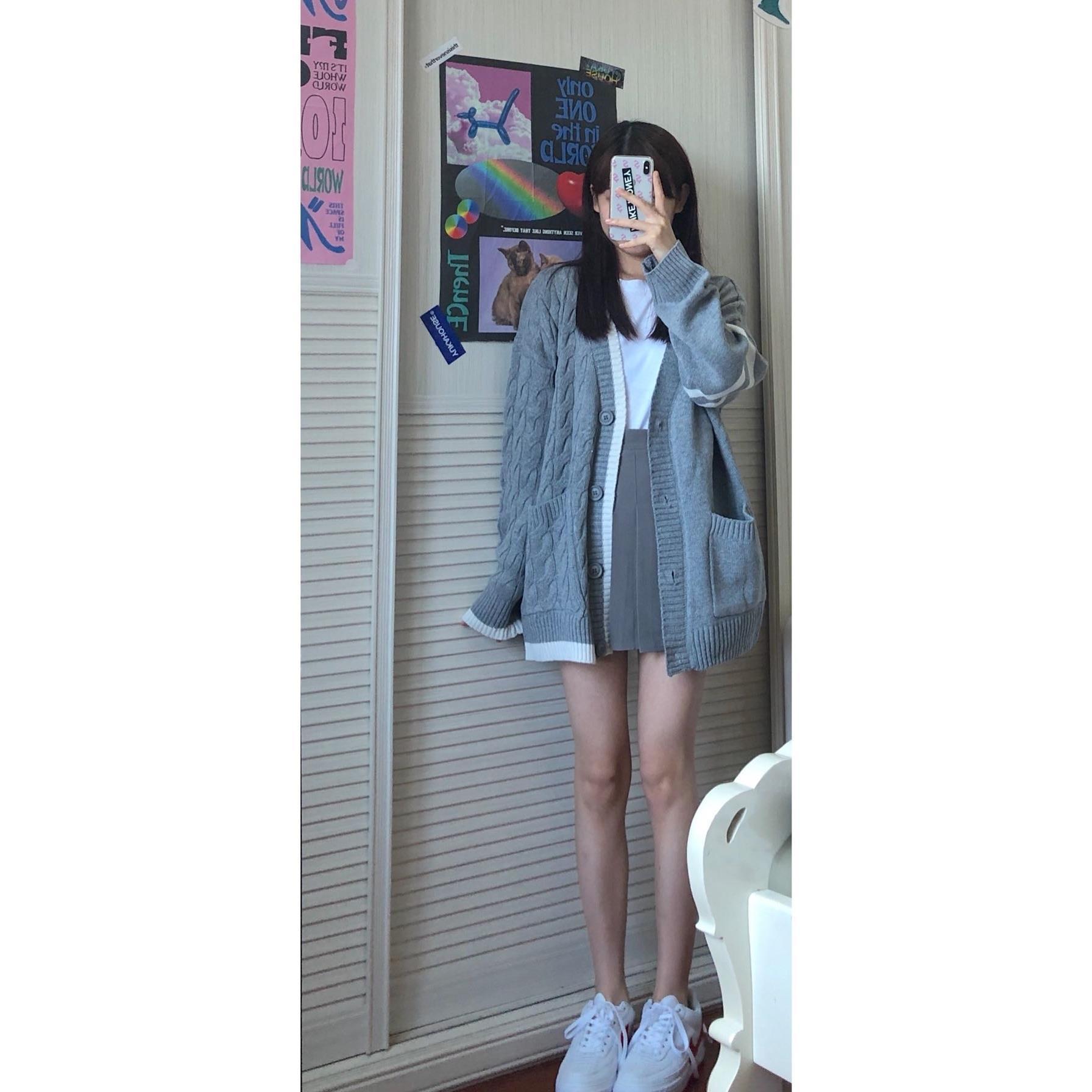  Áo Khoác Cardigan Dệt Kim Cổ Chữ V Dáng Rộng Phong Cách Retro Anh Quốc Có Size Lớn M~4XL | BigBuy360 - bigbuy360.vn