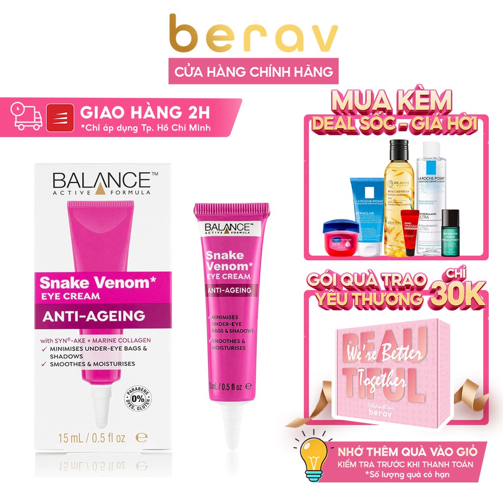 Kem mắt chống lão hóa nọc rắn Balance Active Formula Snake Venom 15ml