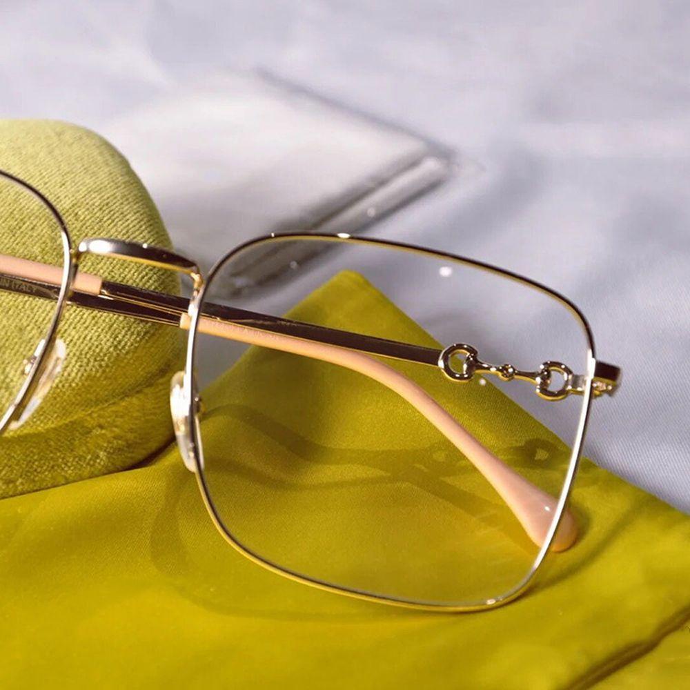 Mắt Kính Gọng Vuông Bằng Kim Loại Chống Ánh Sáng Xanh Thời Trang
