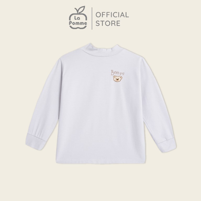 Áo Cổ 3cm La Pomme Little Bear - Ghi