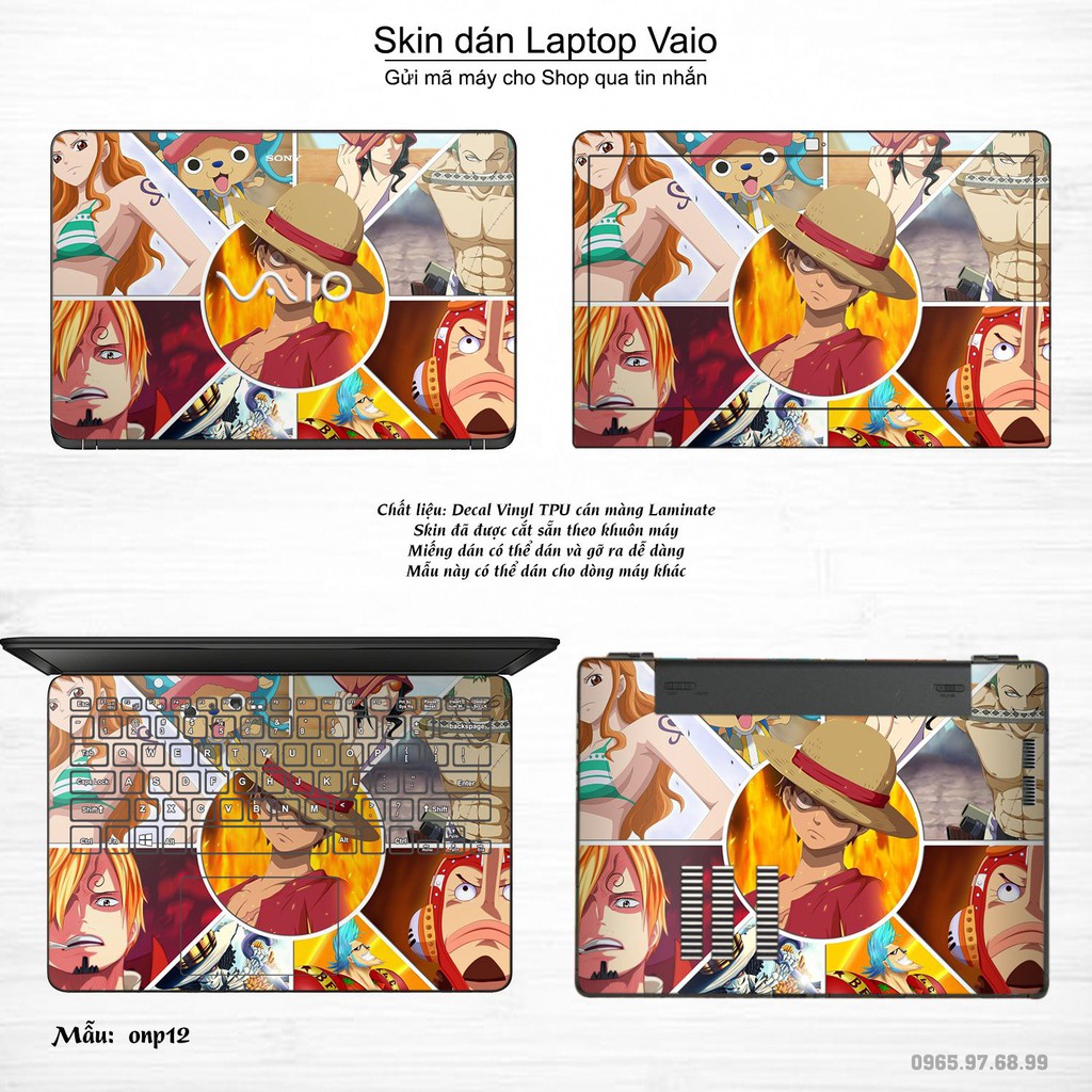 Skin dán Laptop Sony Vaio in hình One Piece _nhiều mẫu 13 (inbox mã máy cho Shop)