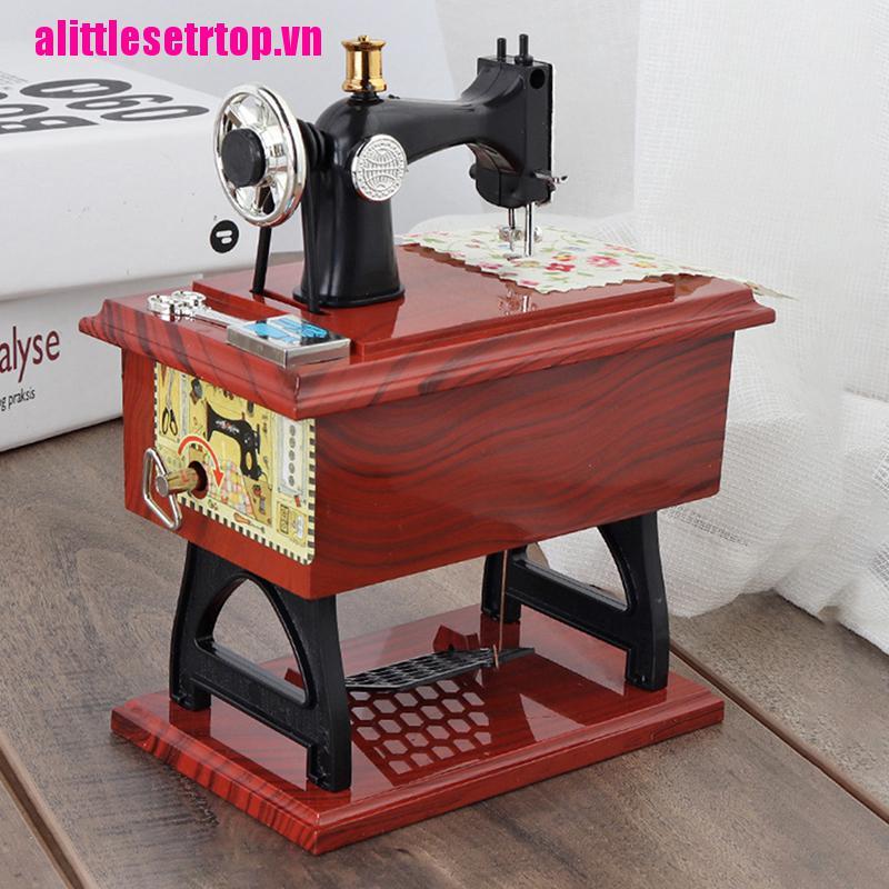Hộp nhạc vặn dây cót thiết kế máy may cổ điển độc đáo