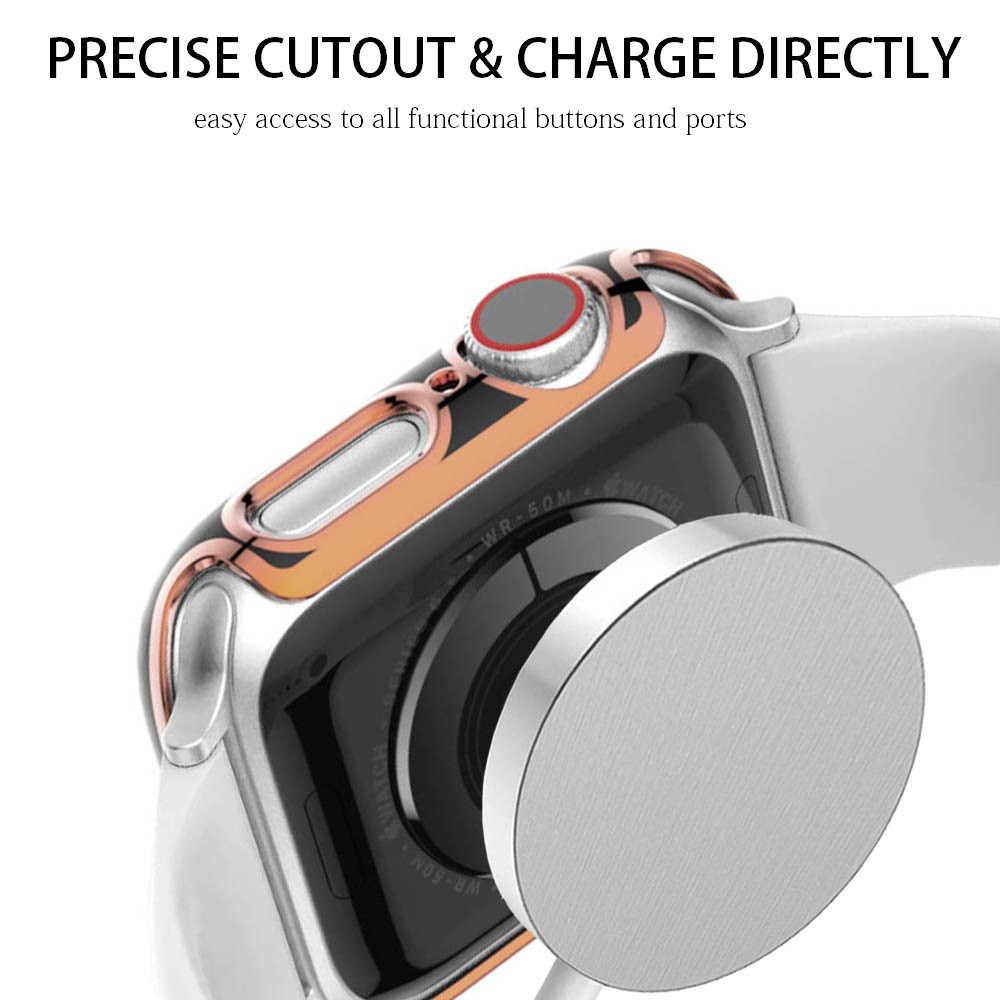 Vỏ Apple Watch Case với Kính cường lực Bảo vệ màn hình Thiết kế 2 trong 1 Bao cứng Toàn diện cho iWatch Series SE 6/5/4/3/2/1