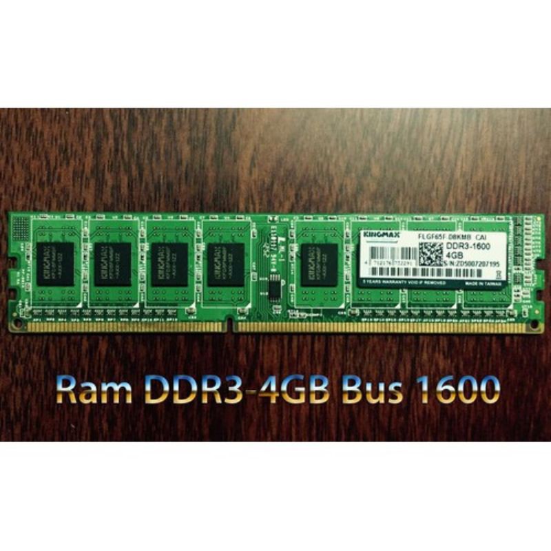 Ram máy tính để bàn 4GB DDR3 bus 1600 PC3 12800 nhiều hãng 
