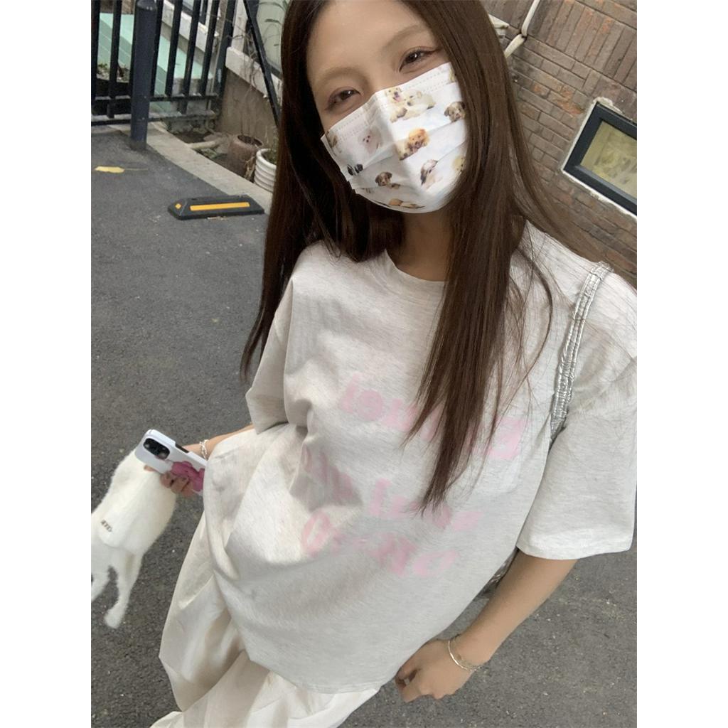 Áo Thun Cổ Tròn Dáng Rộng In Chữ Đơn Giản Dễ Phối Đồ 64249