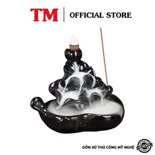 Thác Khói Trầm Hương Cao Cấp Xưởng Gốm TM Bát Tràng TẶNG kèm 3 Nụ Trầm Khói Ngược Mini
