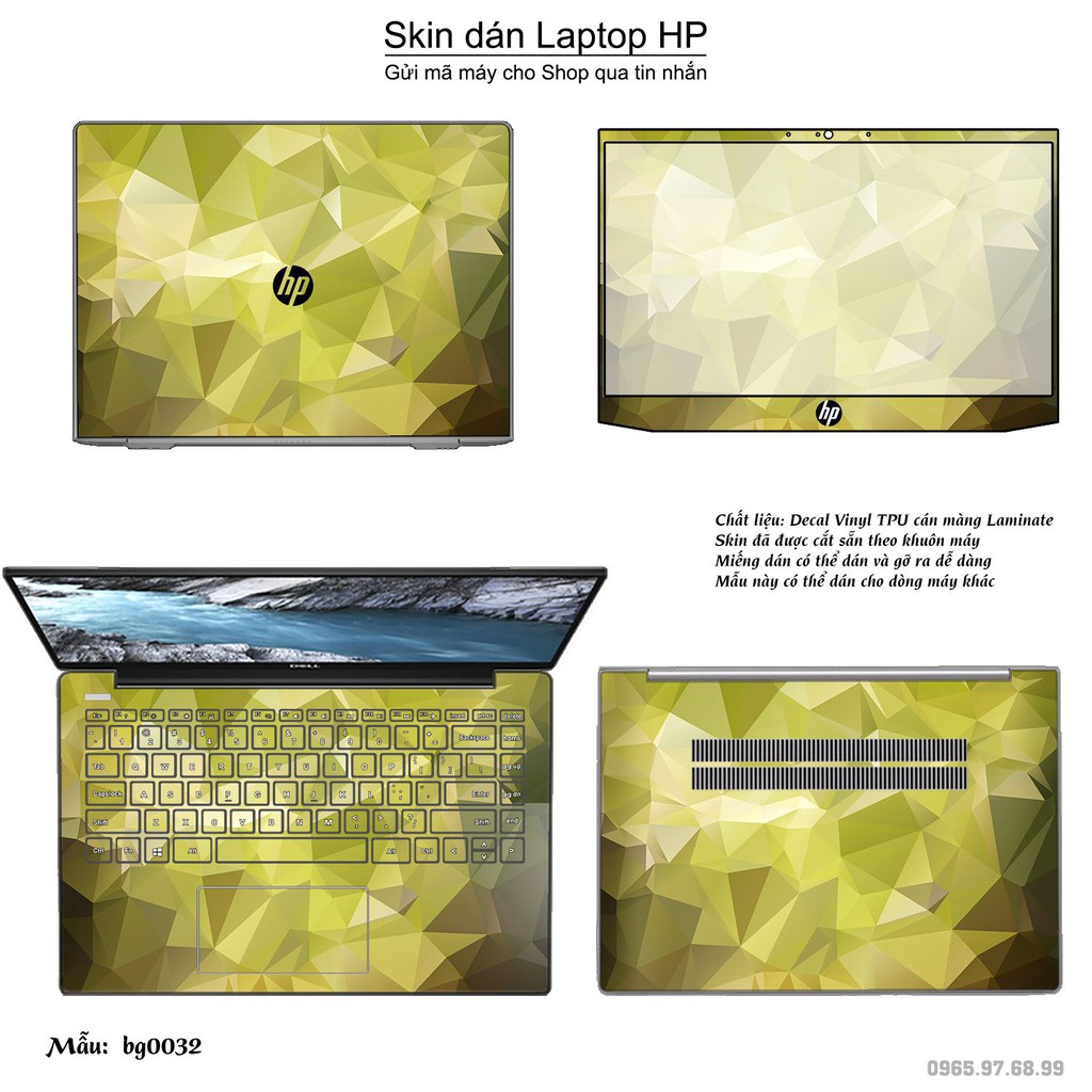 Skin dán Laptop HP in hình Vân kim cương (inbox mã máy cho Shop)