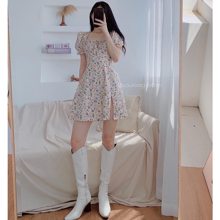 Lita Dress - Váy chữ A hoa nhí tôn dáng, thon gọn - Váy xoè nhẹ - Youlookgood
