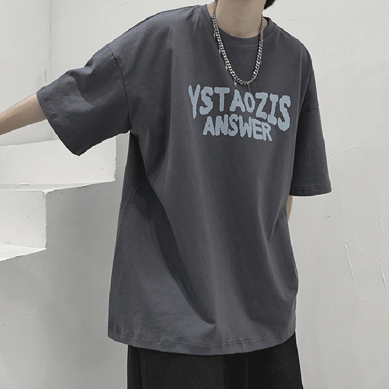 Áo Thun Dáng Rộng In Chữ Phong Cách Hip Hop Hàn Quốc Thời Trang Mùa Hè Cho Nam Và Nữ size M-8XL