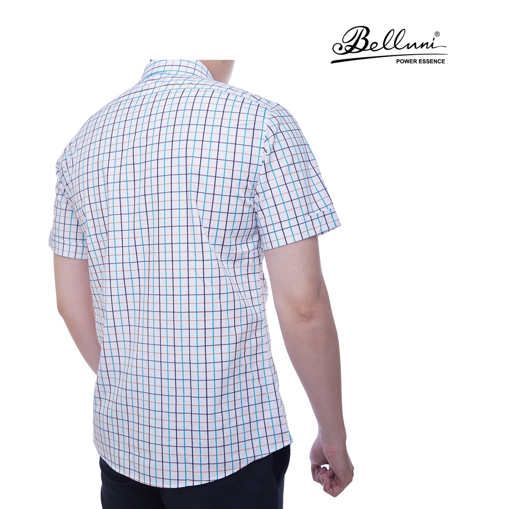 Áo sơ mi nam BELLUNI tay ngắn form Slimfit thêu logo tạo điểm nhấn - ANS.BPS.BE.204.BG