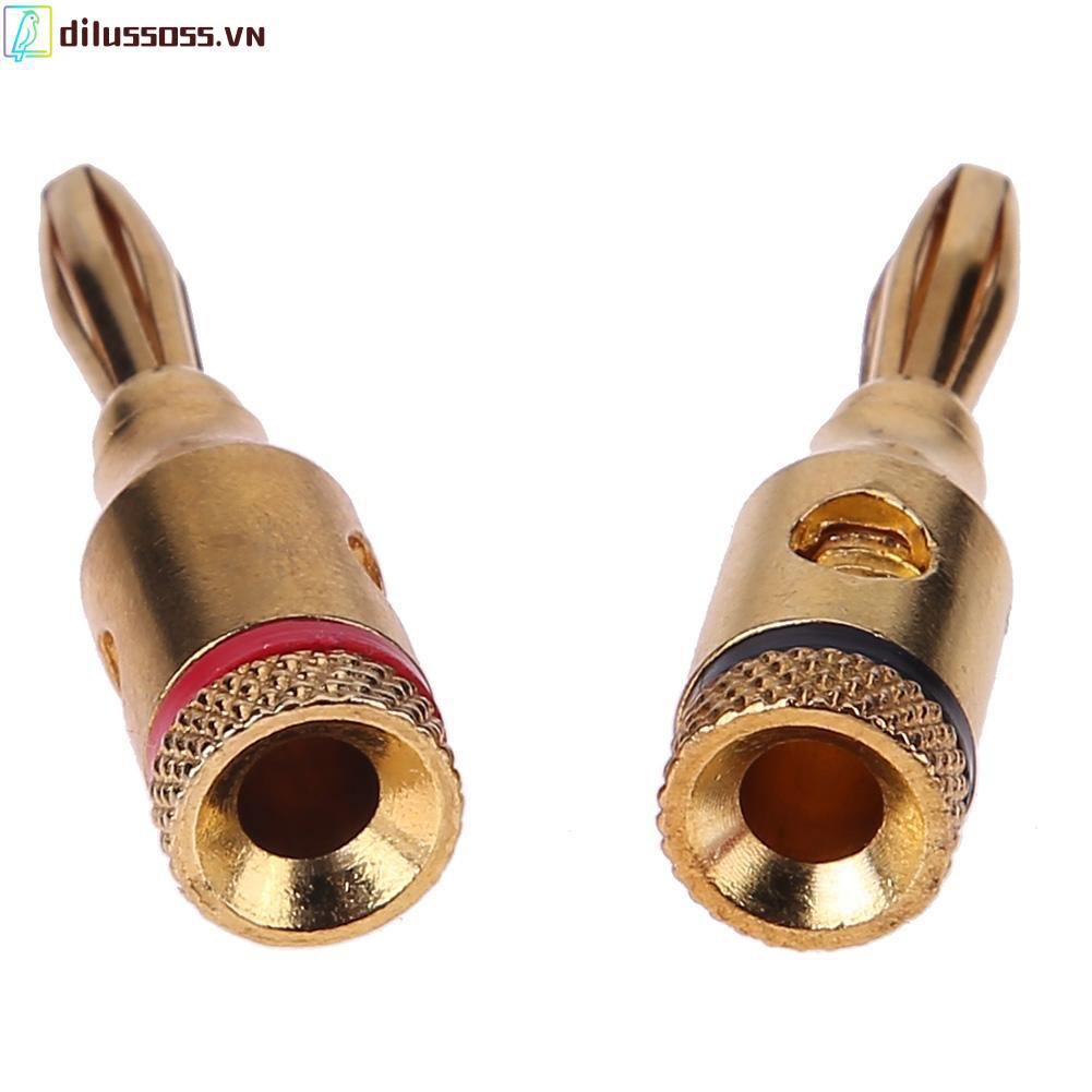 Bộ 2 cái phích cắm chuối mạ vàng nối âm thanh loa phát nhạc DIY
