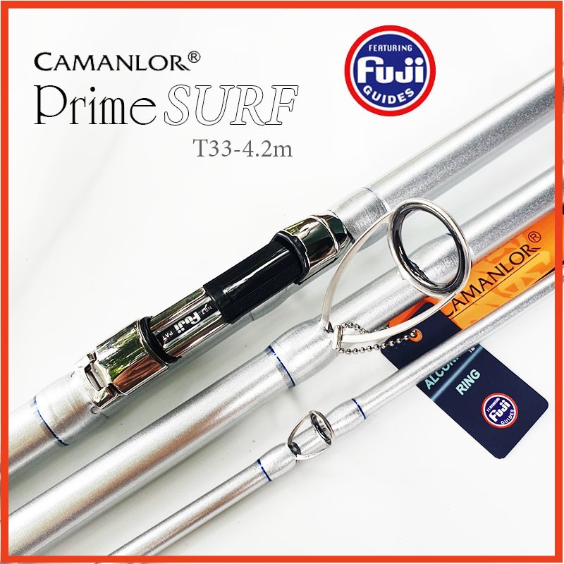 [Cần Câu] Cần câu cá xa bờ CAMANLOR Prime SURF 4m2 khoen pat FUJI tải cá lớn cần câu lục, câu sông hồ đập CM7