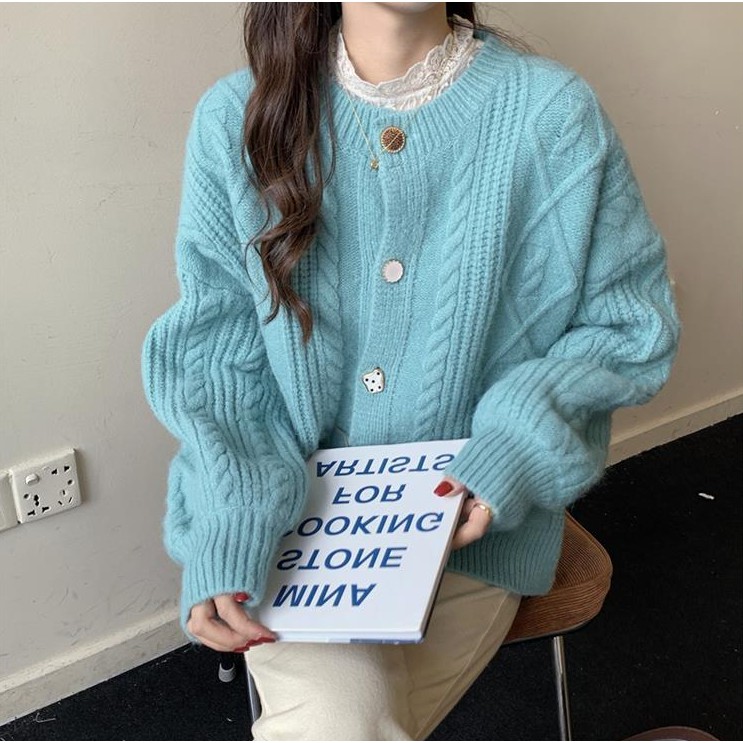 Áo Khoác Cardigan Dệt Kim Dáng Rộng Xinh Xắn Cho Nữ | BigBuy360 - bigbuy360.vn