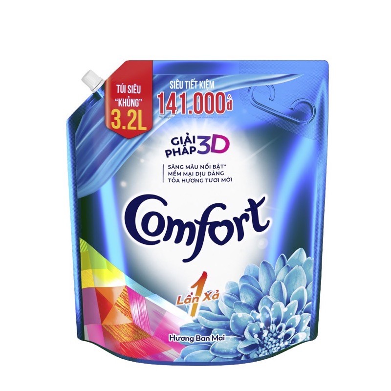 Nước xả vải comfort một lần xả hương ban mai 3,2l