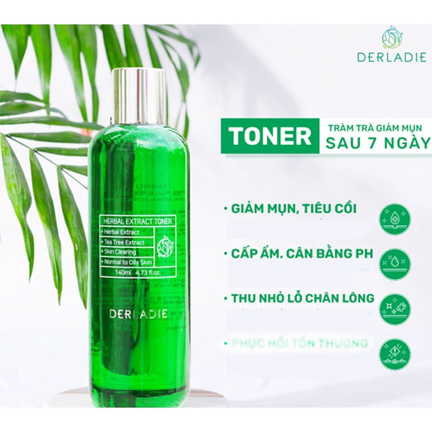 Nước Hoa Hồng Giảm Mụn Derladie Herbal Extract Toner 140ml