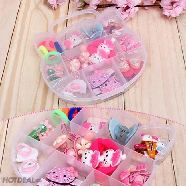 HỘP PHỤ KIỆN TRANG ĐIỂM HELLO KITTY CHO BÉ GÁI (HÀNG LOẠI 1) (giá siêu rẻ)