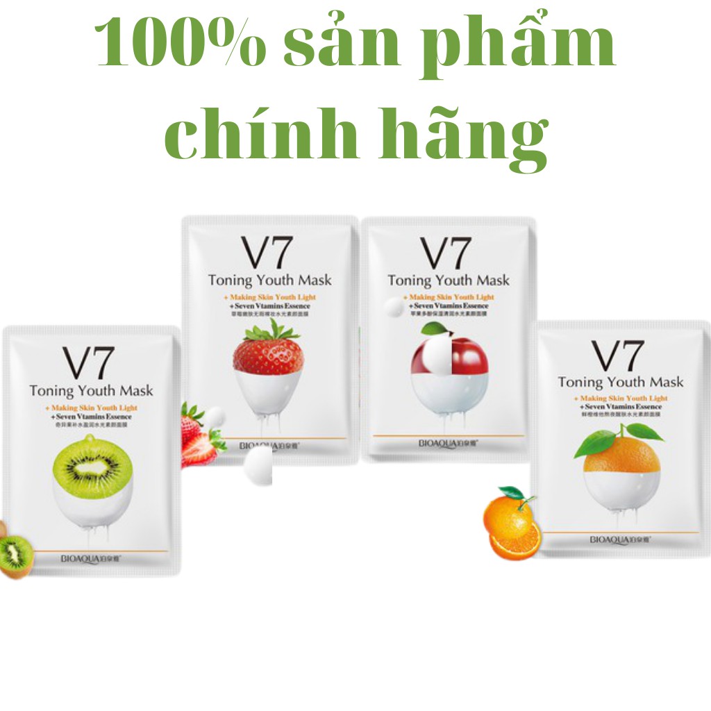 Mặt nạ giấy dưỡng trắng da cấp ẩm nước hoa quả da dầu mụn V7 BIOAQUA nội địa Trung | WebRaoVat - webraovat.net.vn