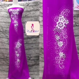 Vải áo dài kết cườm