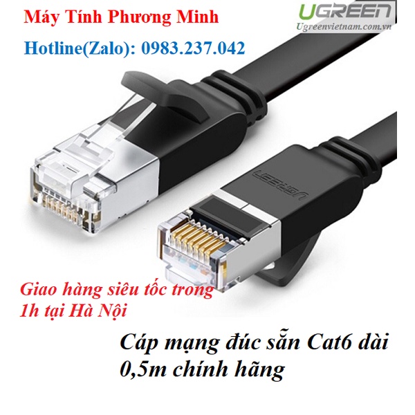 Cáp mạng đúc sẵn Cat6 dài 0,5m cao cấp Ugreen 50183 - Hàng chính hãng