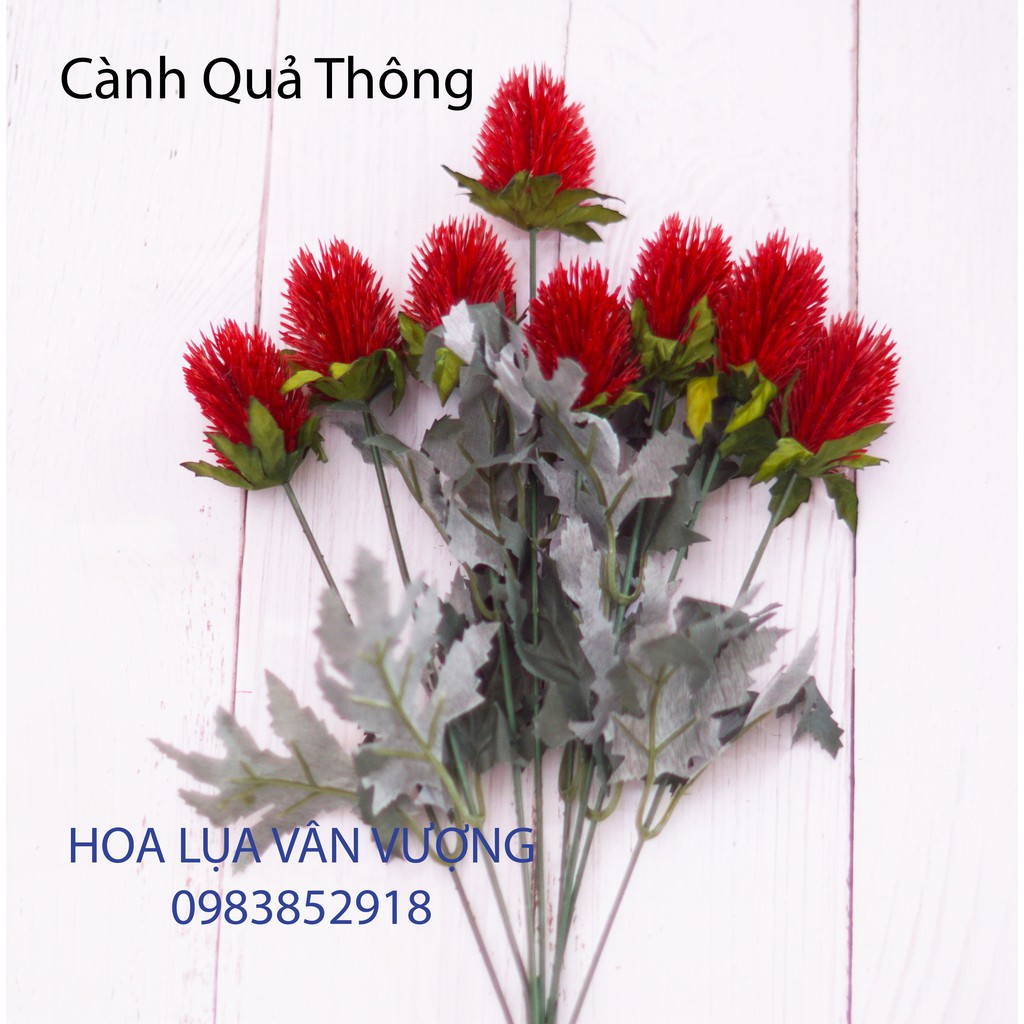 Hoa Lụa Để Bàn FREESHIP Cành Quả Thông Nhựa