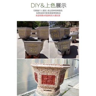 Khuôn đúc chậu abs 25cm hình chữ phúc hình hoa