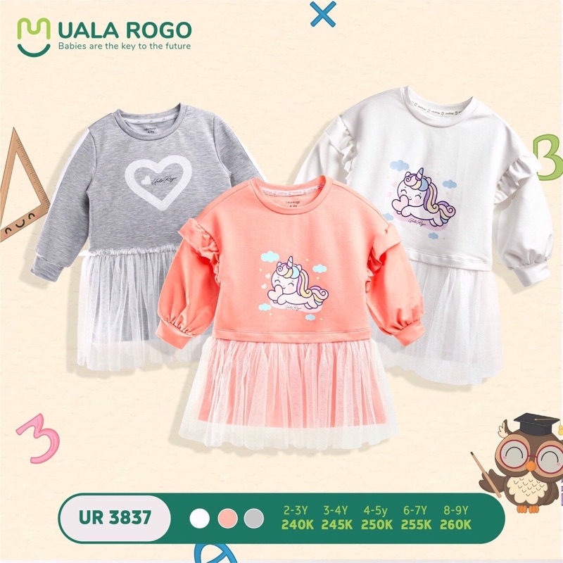 Uala rogo - Váy bé gái in hoạ tiết UR3837