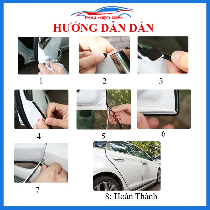 Viền Dán Cánh Cửa Cao Su Non Chống Va Chạm Trầy Xước 5M Siêu Mút