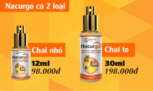 Nacugo xịt: đa năng trị bỏng, mụn, sẹo, thâm 12ml