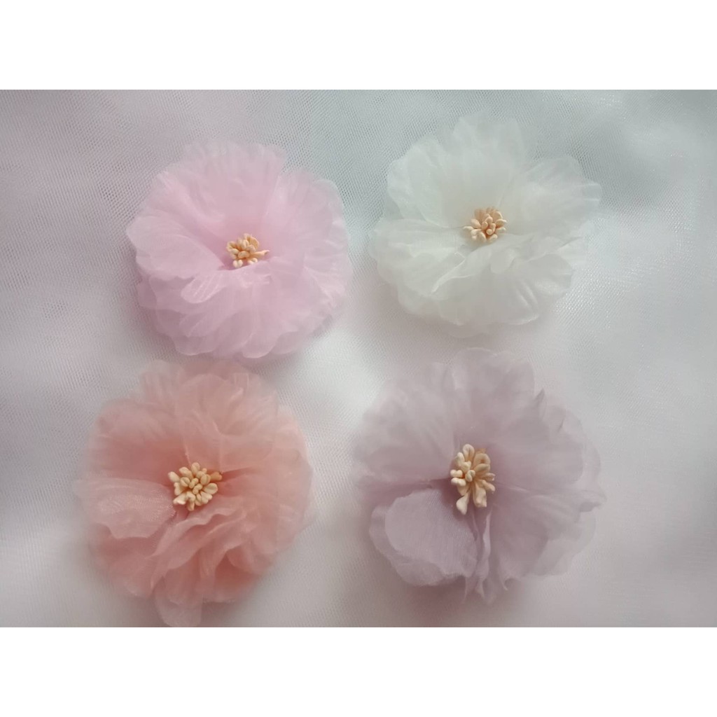 Hoa Voan Ép Trang Trí Váy Tutu, Gắn Băng Đô