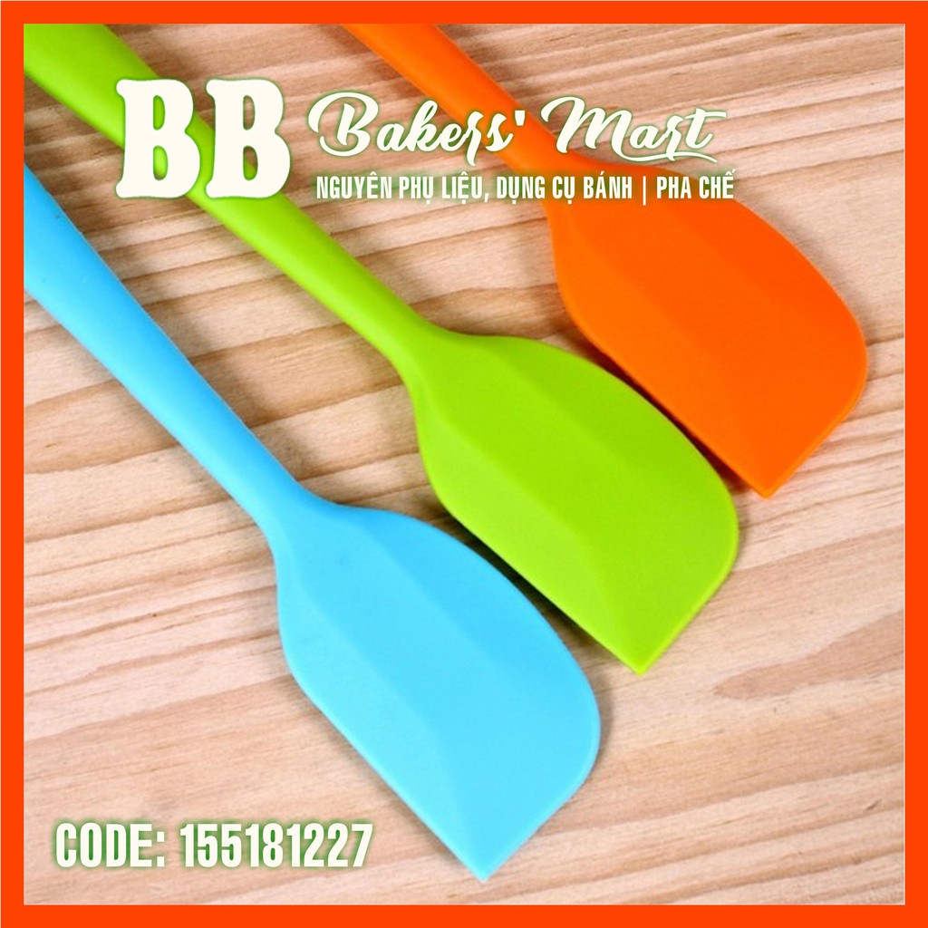 Spatula phới dẹt vét trộn bột silicone đúc liền 1 màu LỚN - 28cm (GIAO MÀU SẮC NGẪU NHIÊN)