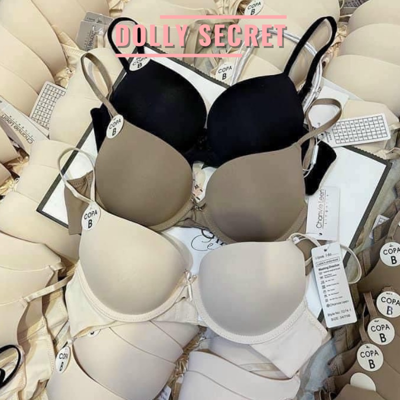 Áo lót đúc su DOLLY SECRET sữa mút kép có gọng siêu nâng ngực đẩy ngực đệm dày chống chảy xệ hàng xuất màu trơn A11