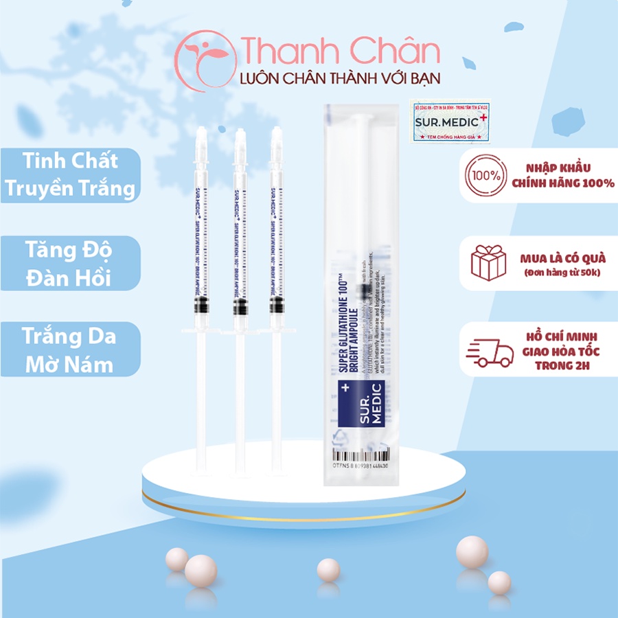 Tinh chất truyền trắng SURMEDIC Super Glutathione 100 Bright Ampoule 1g