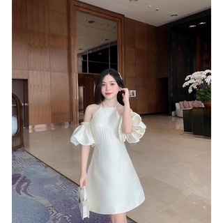 Milan Dress ( Đầm cổ yếm tay bồng )