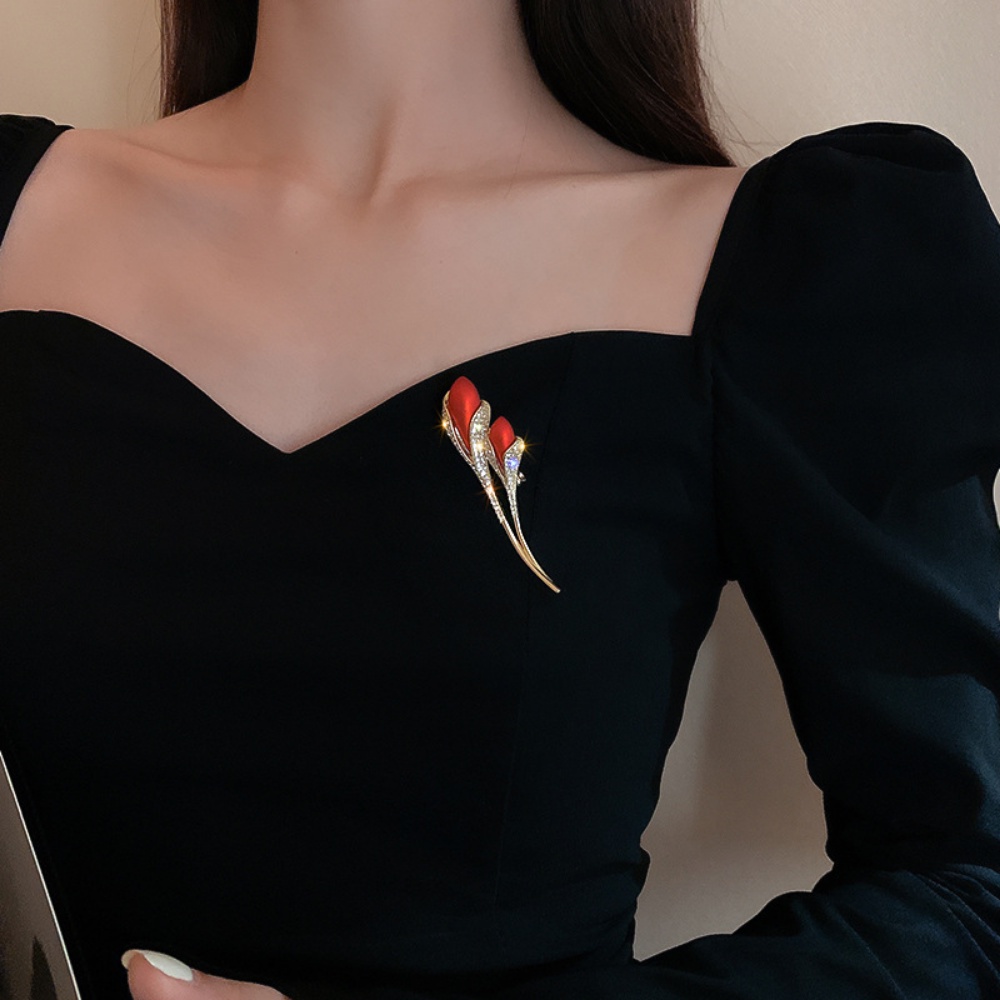 Trâm Cài Áo Hình Hoa Hồng Đính Đá Đơn Giản Thanh Lịch Thời Trang